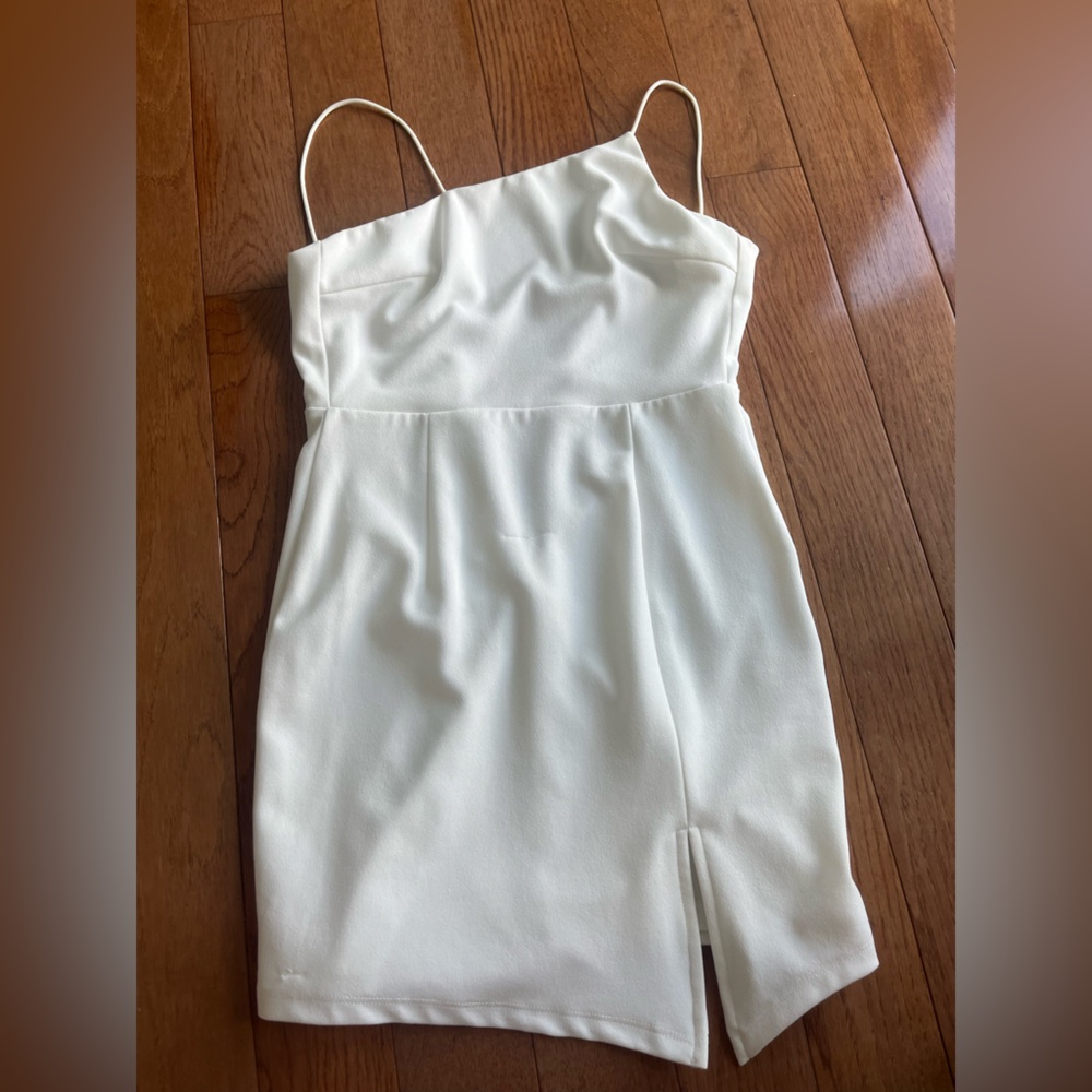 white mini dress